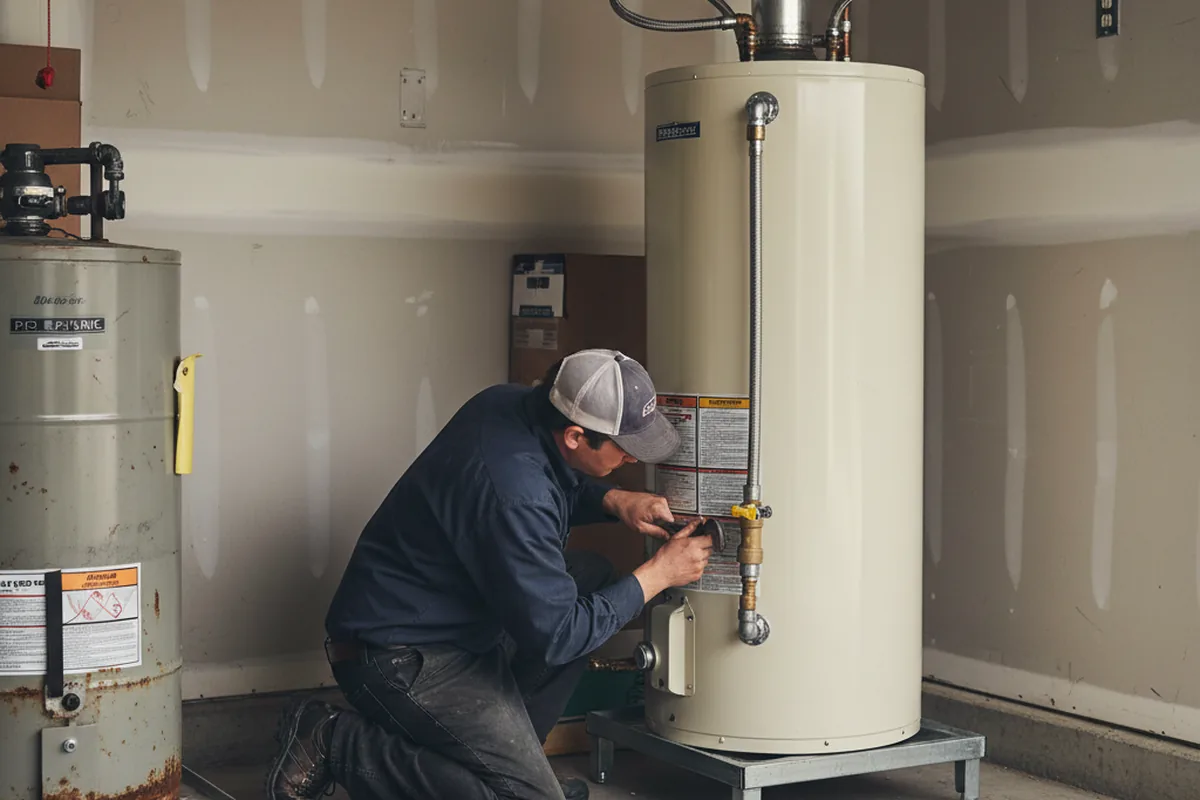 Water heater and shutoff valve replacement in West Alton
