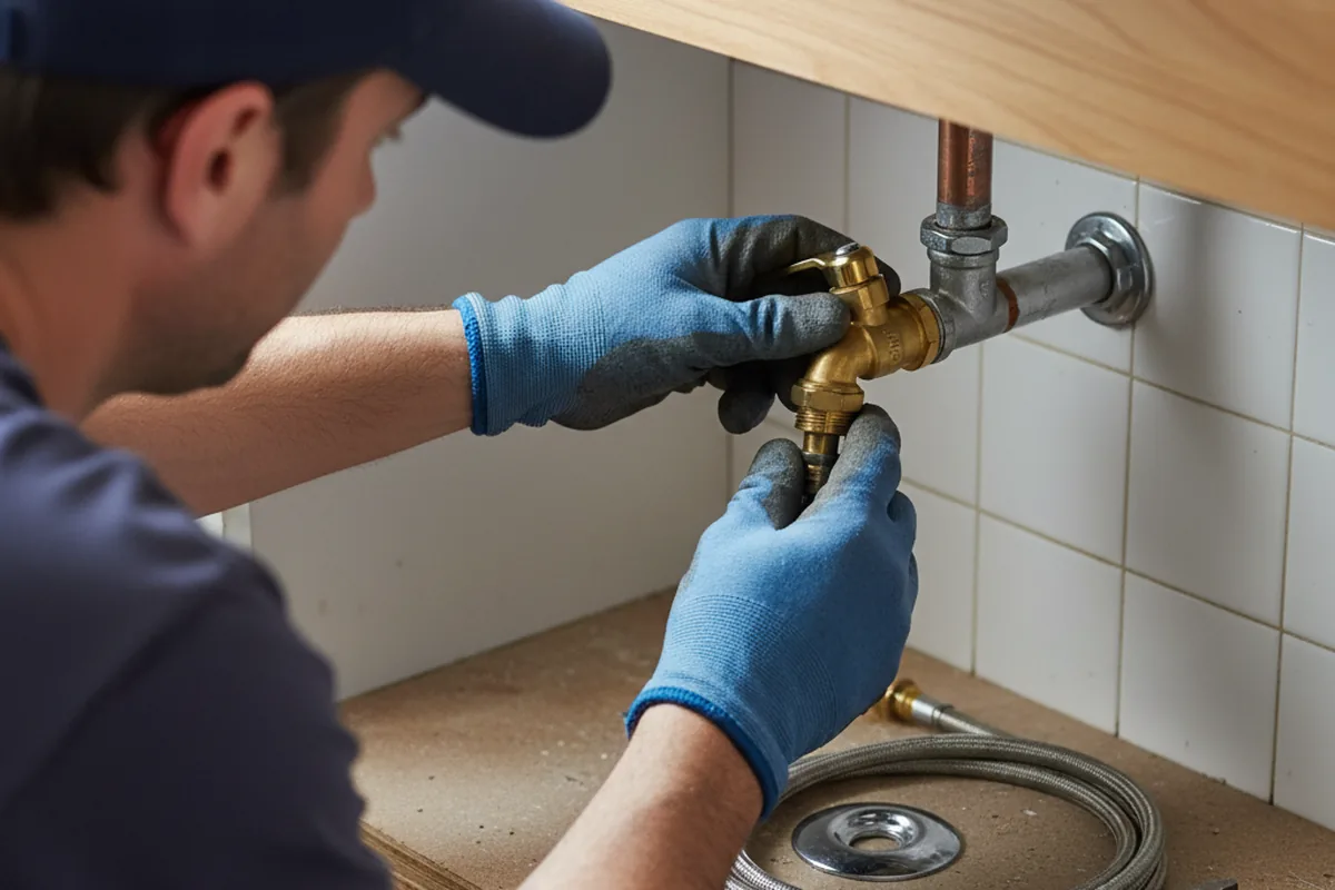 Shutoff valve and fitting work during Faucet and Fixture Repair in West Alton